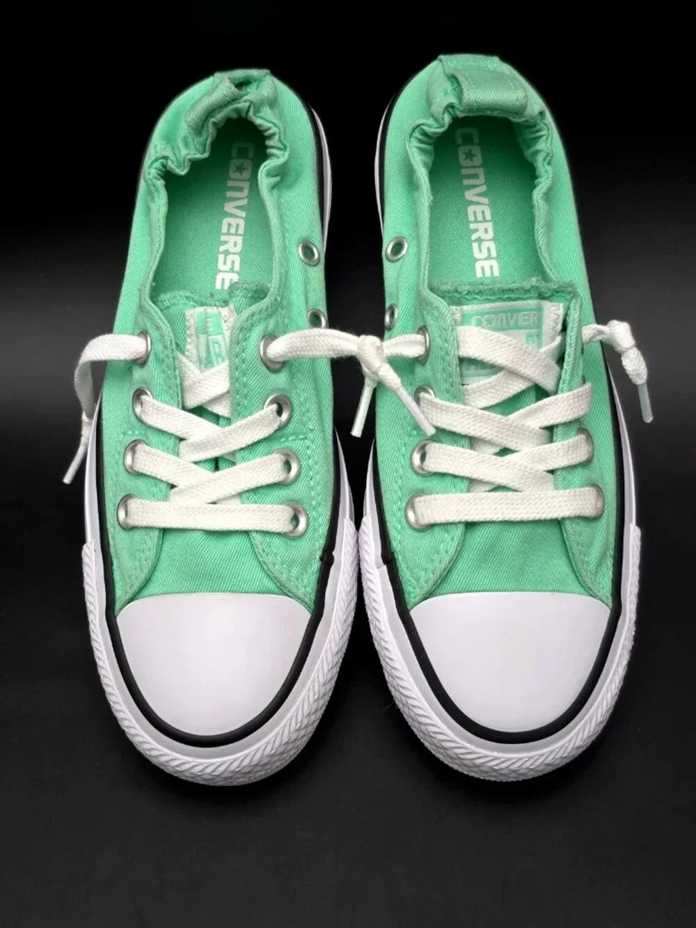 Converse Shoreline Elastic Back Canvas Mint Green Slip-On Sneakers Women's SZ 5 - Picture 6 of 12